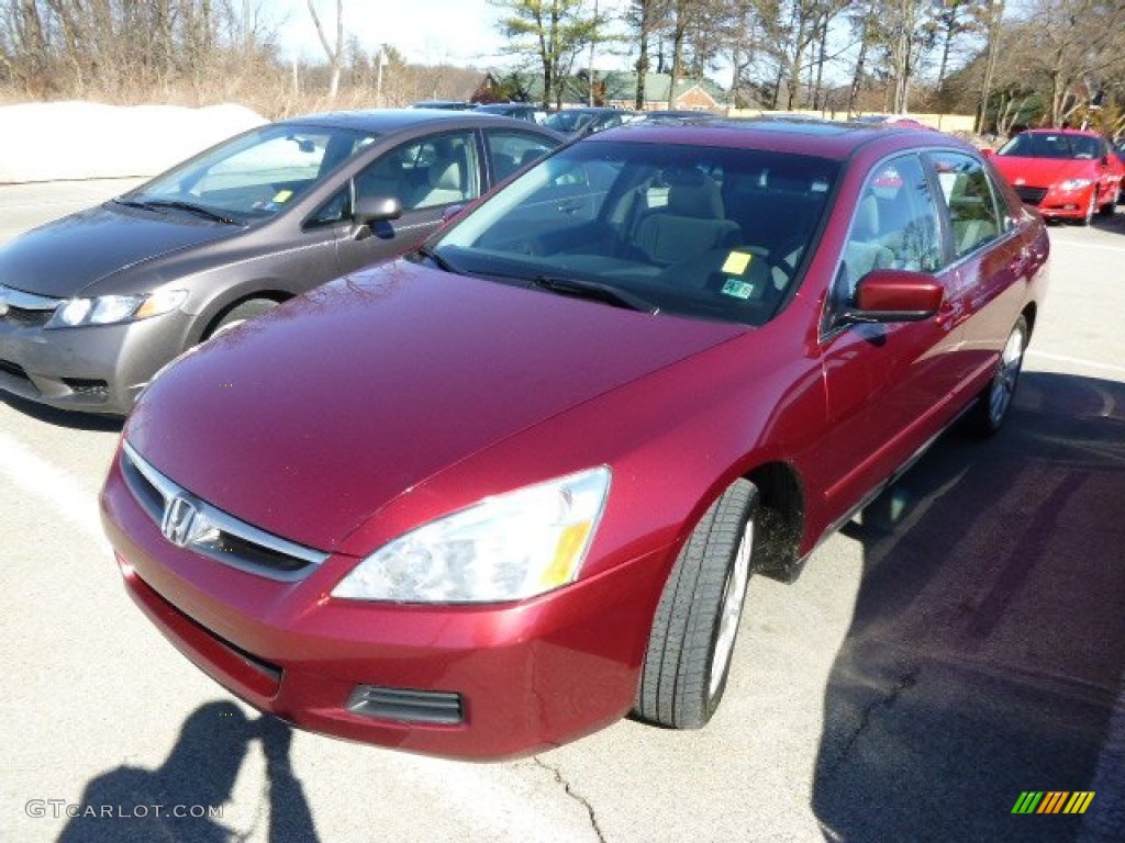 2006 Accord LX V6 Sedan - Redondo Red Pearl / Gray photo #3