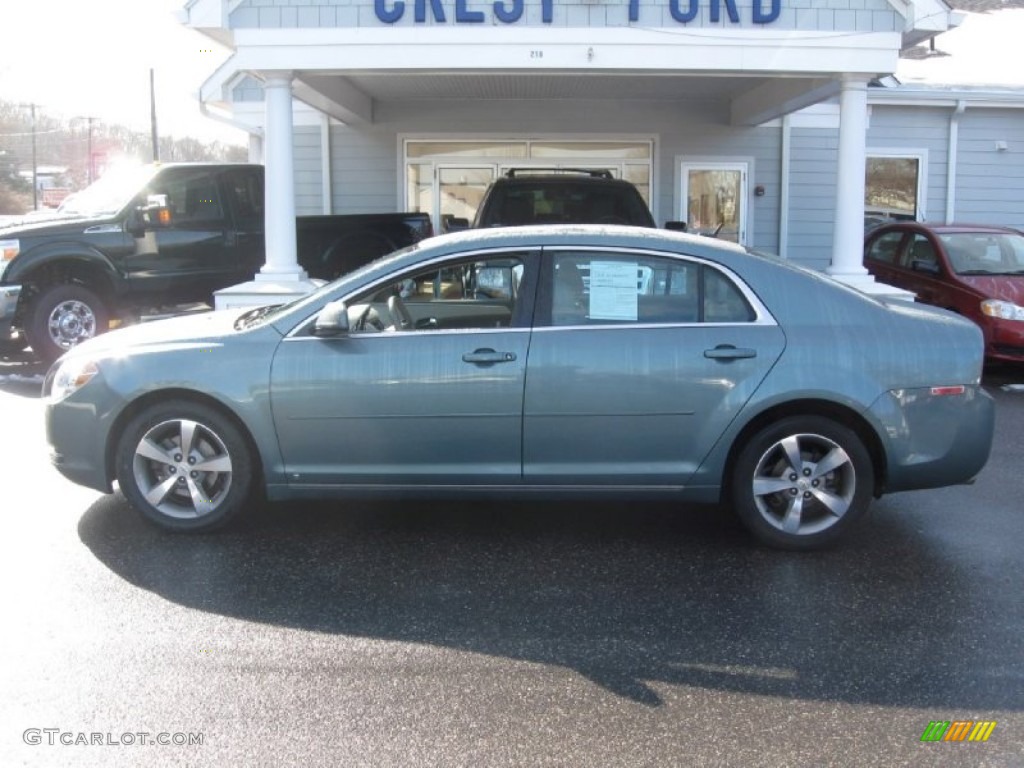 2009 Malibu LT Sedan - Silver Moss Metallic / Titanium photo #4