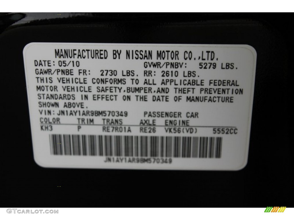 2011 Infiniti M 56x AWD Sedan Color Code Photos