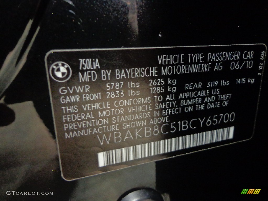 2011 7 Series 750Li Sedan - Black Sapphire Metallic / Saddle/Black Nappa Leather photo #16