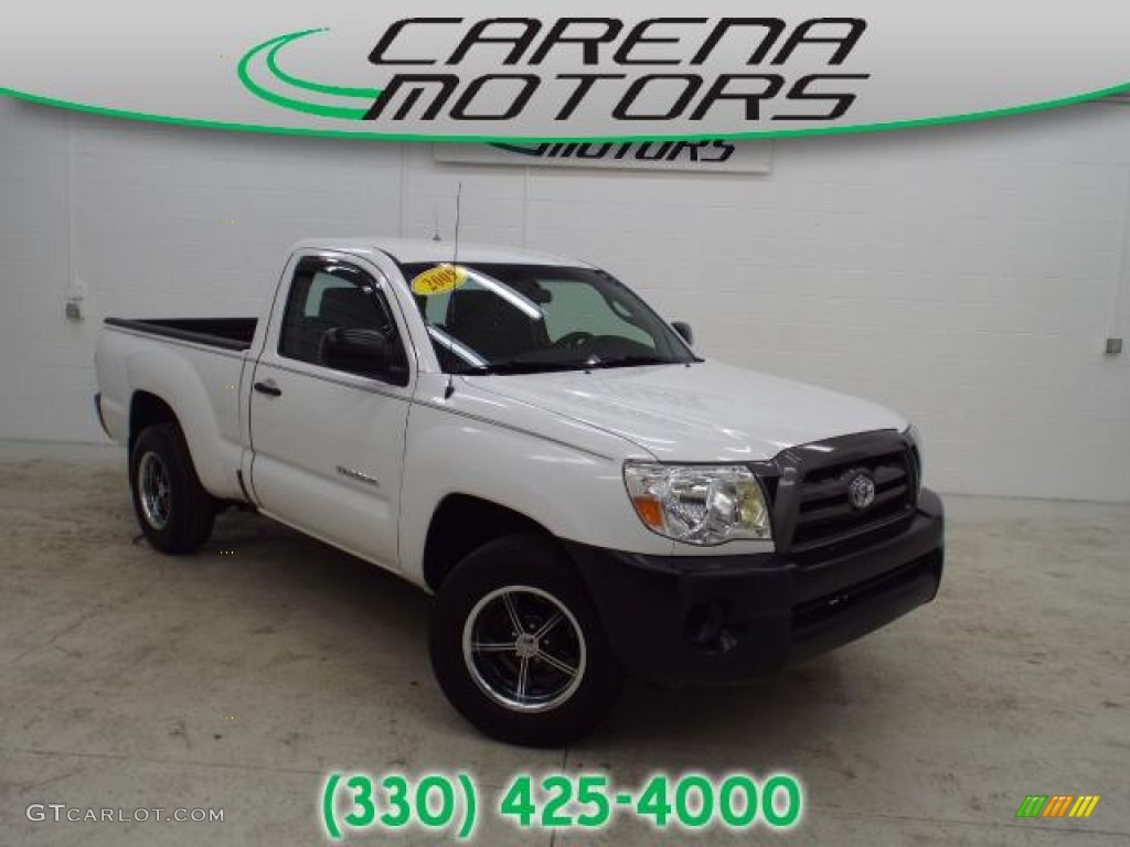 2009 Tacoma Regular Cab - Super White / Graphite Gray photo #1