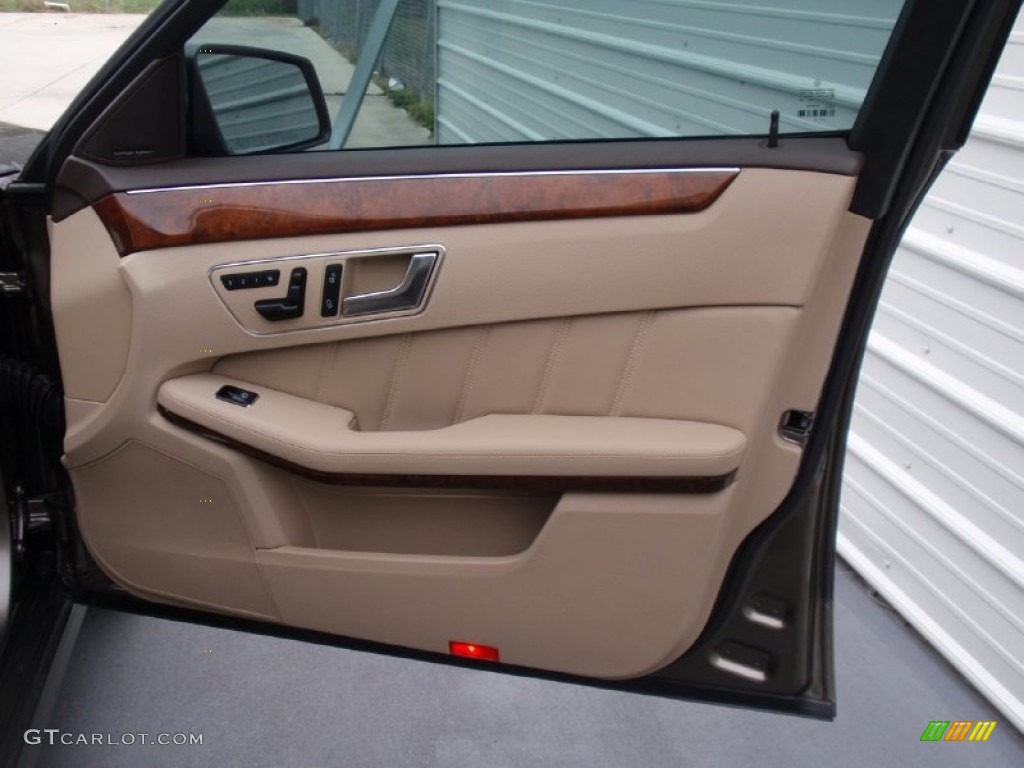 2012 Mercedes-Benz E 350 Sedan Almond/Mocha Door Panel Photo #90857174