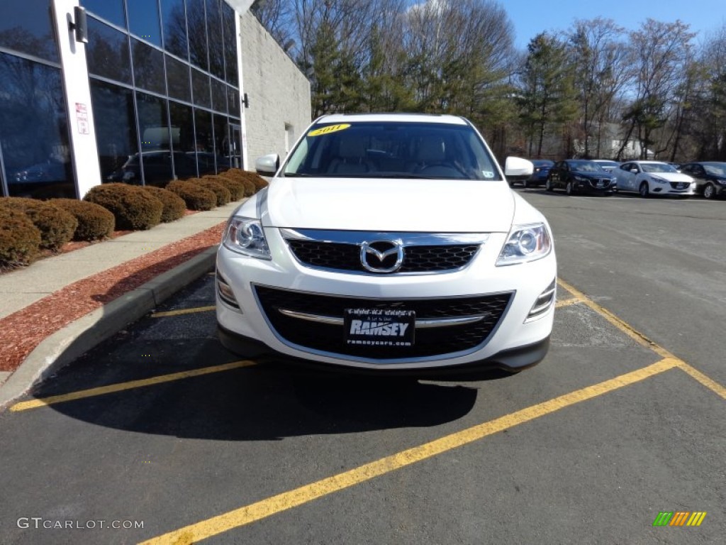 2011 CX-9 Grand Touring AWD - Crystal White Pearl Mica / Sand photo #1
