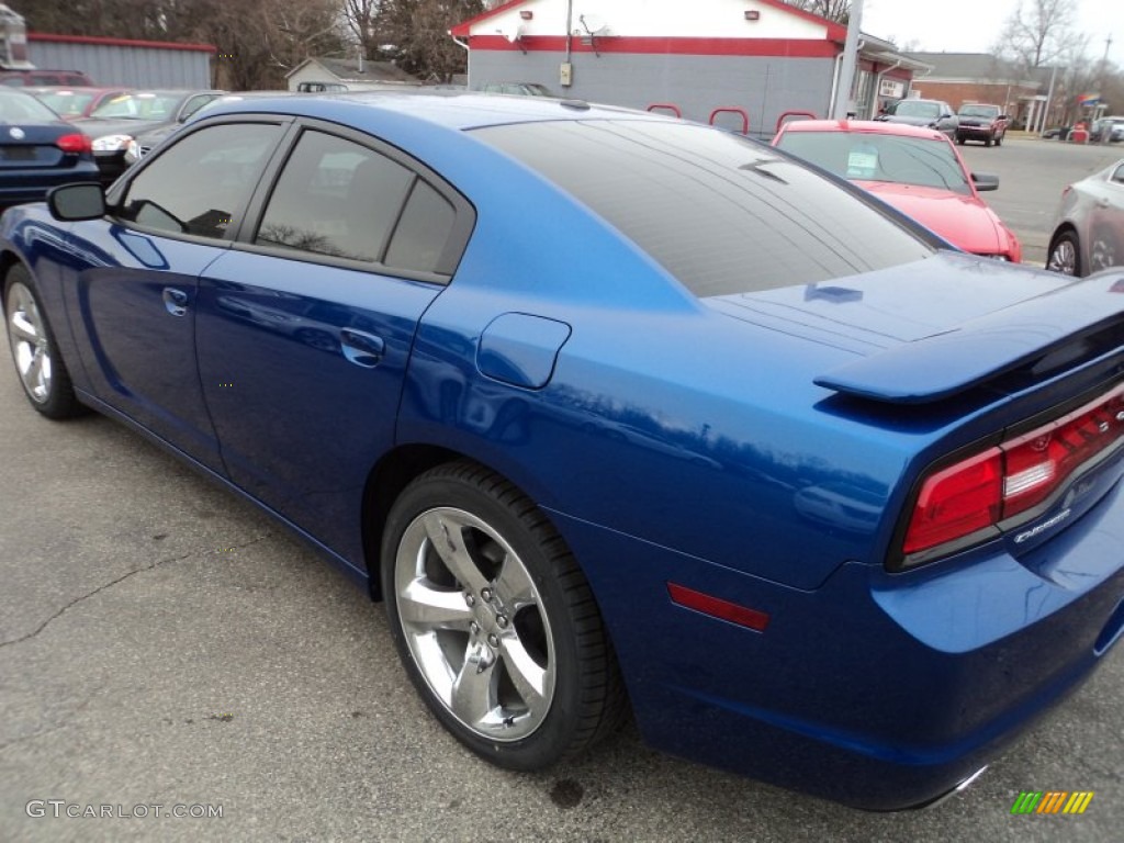 2012 Charger SXT - Blue Streak Pearl / Tan/Black photo #3