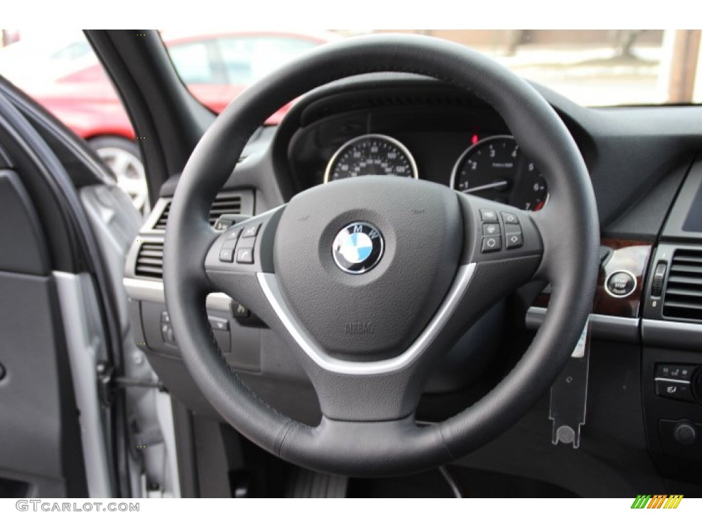 2011 BMW X5 xDrive 50i Black Steering Wheel Photo #90862652