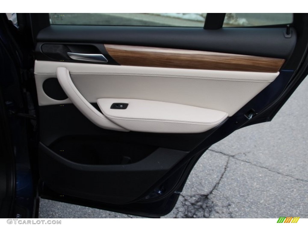 2011 BMW X3 xDrive 28i Oyster Nevada Leather Door Panel Photo #90863891