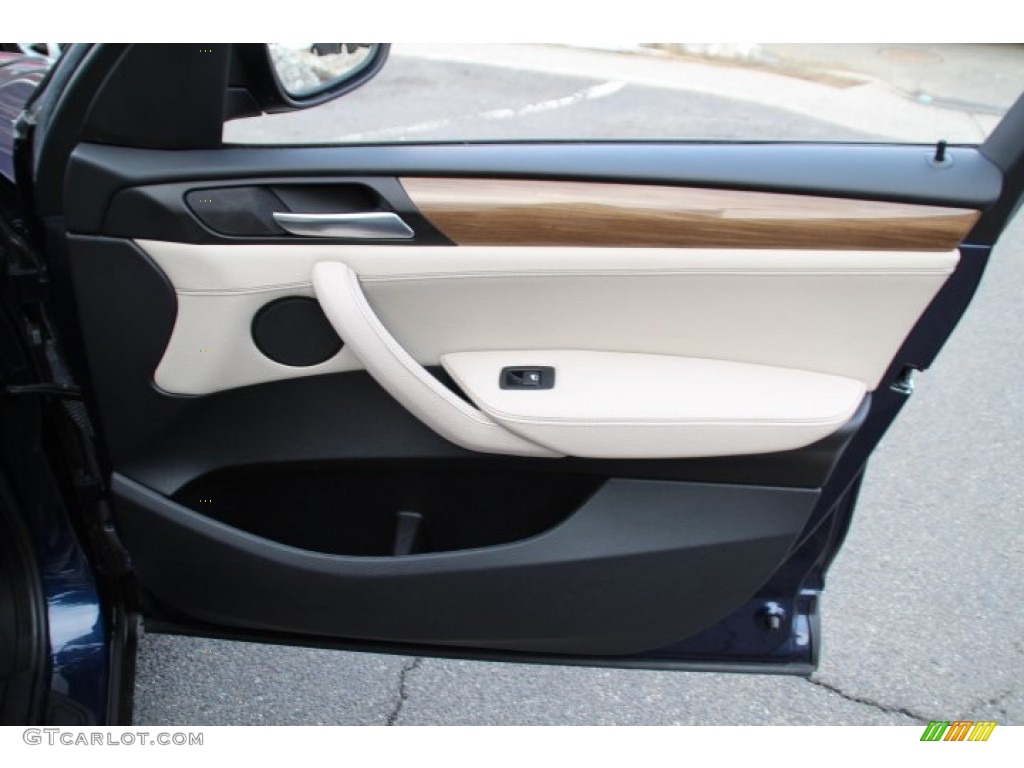 2011 BMW X3 xDrive 28i Oyster Nevada Leather Door Panel Photo #90863924
