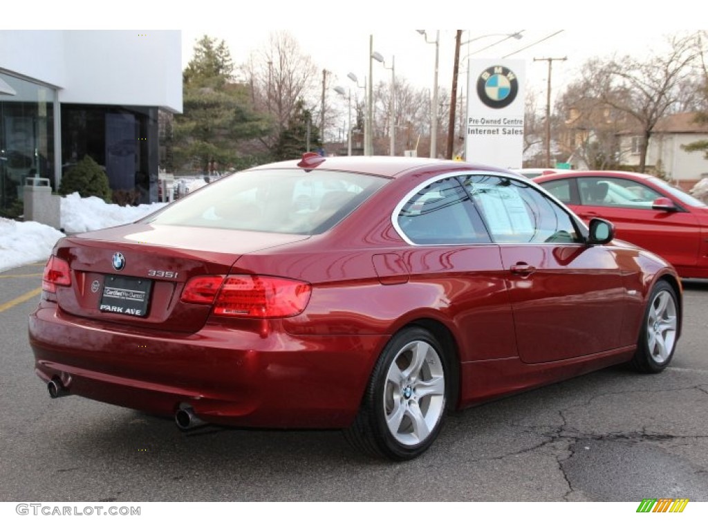 2012 3 Series 335i Coupe - Vermilion Red Metallic / Saddle Brown photo #3