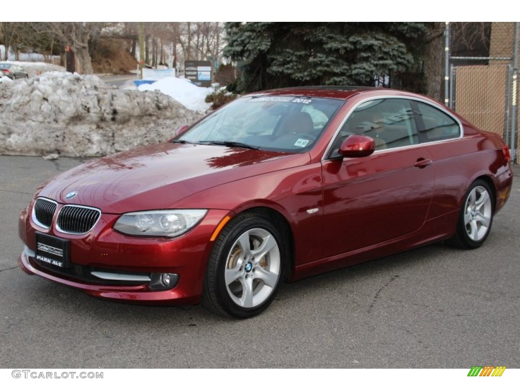 2012 3 Series 335i Coupe - Vermilion Red Metallic / Saddle Brown photo #6