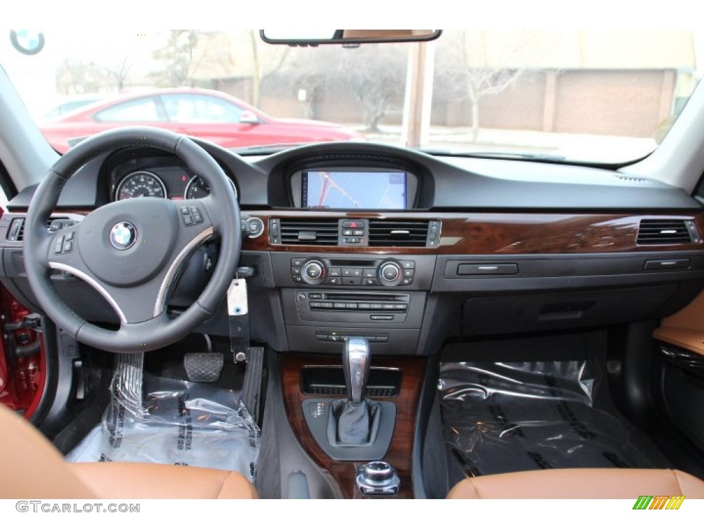 2012 BMW 3 Series 335i Coupe Saddle Brown Dashboard Photo #90864326