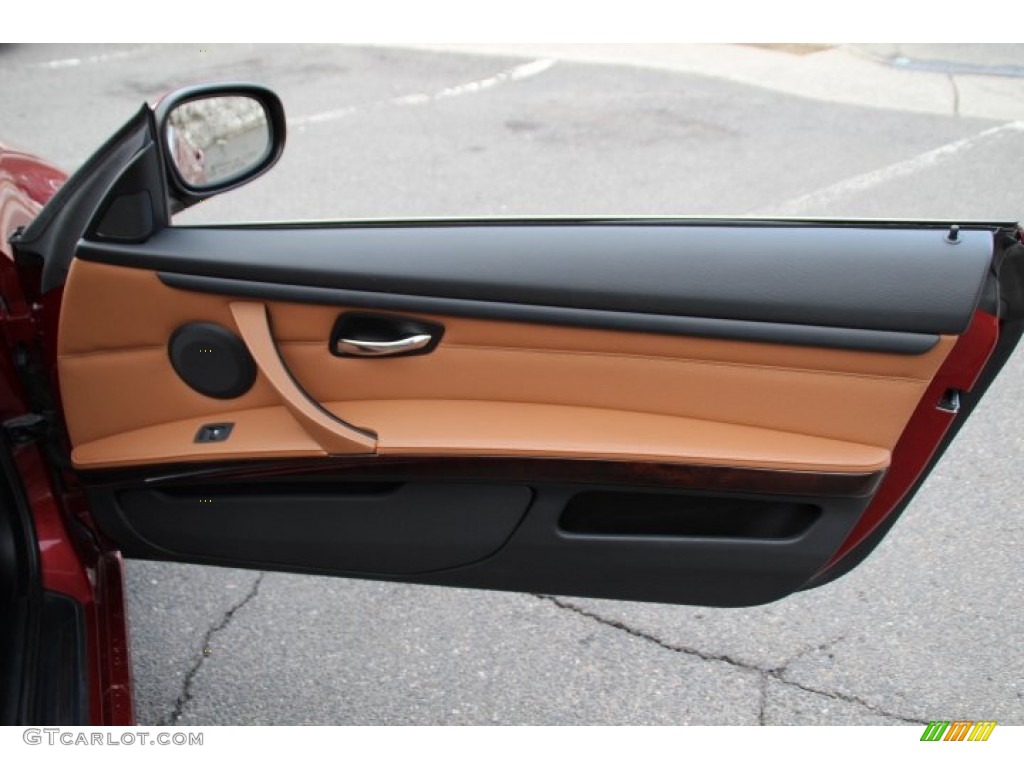 2012 BMW 3 Series 335i Coupe Saddle Brown Door Panel Photo #90864647