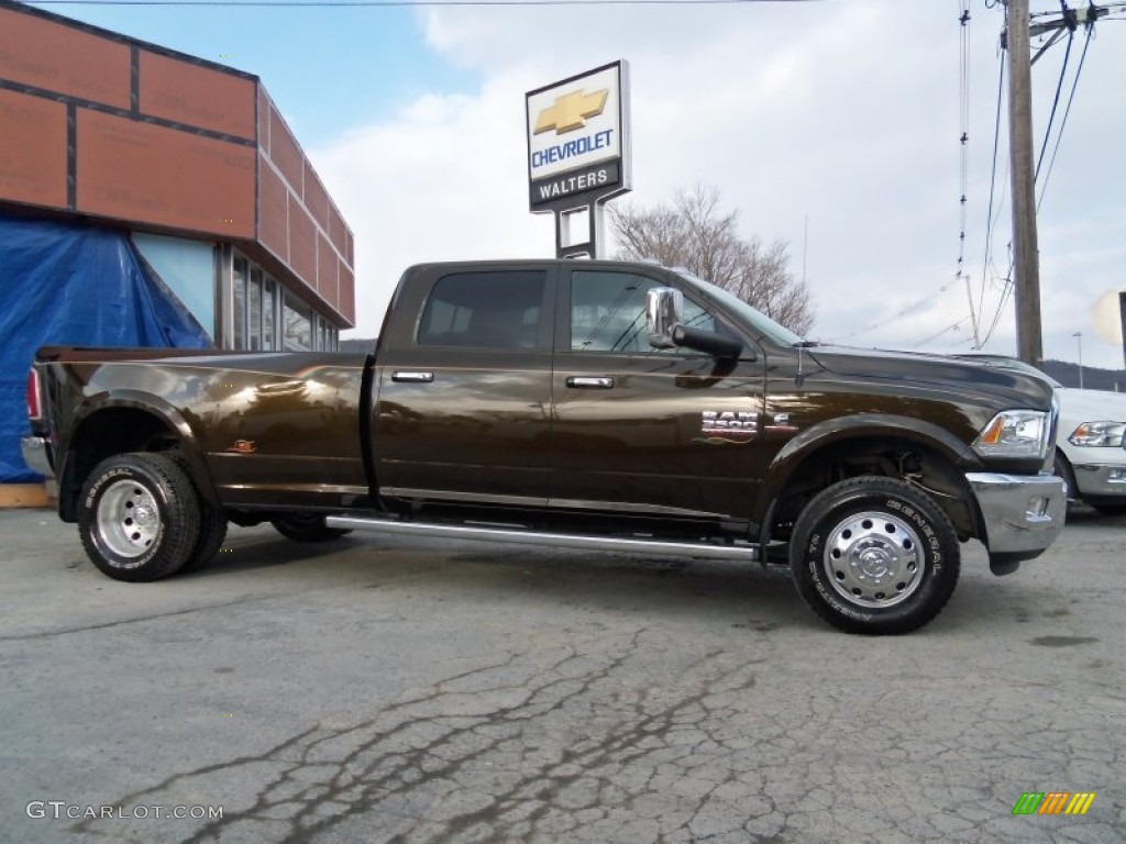 2013 3500 Laramie Crew Cab 4x4 Dually - Black Gold Pearl / Canyon Brown/Light Frost Beige photo #1