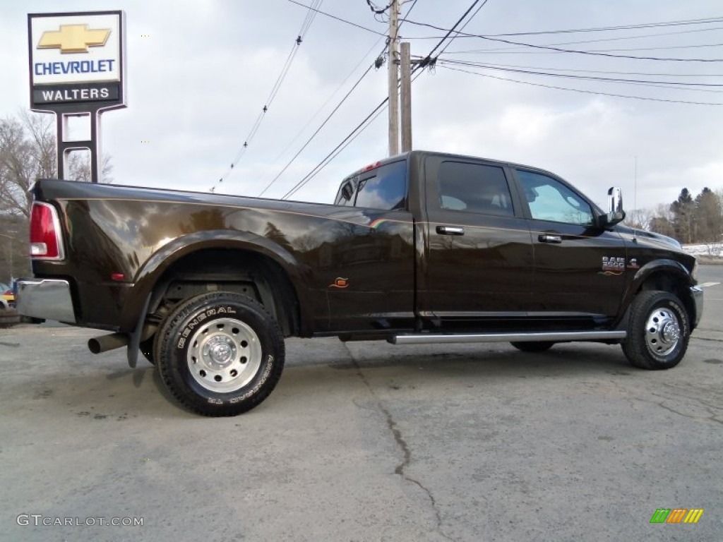 2013 3500 Laramie Crew Cab 4x4 Dually - Black Gold Pearl / Canyon Brown/Light Frost Beige photo #2