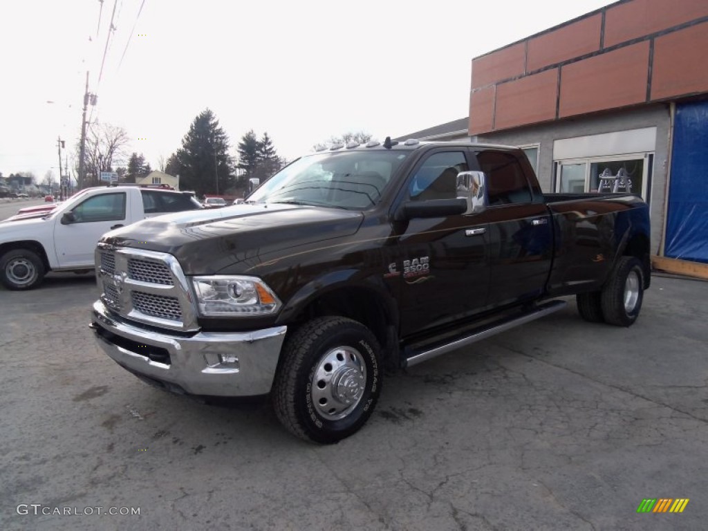 2013 3500 Laramie Crew Cab 4x4 Dually - Black Gold Pearl / Canyon Brown/Light Frost Beige photo #6