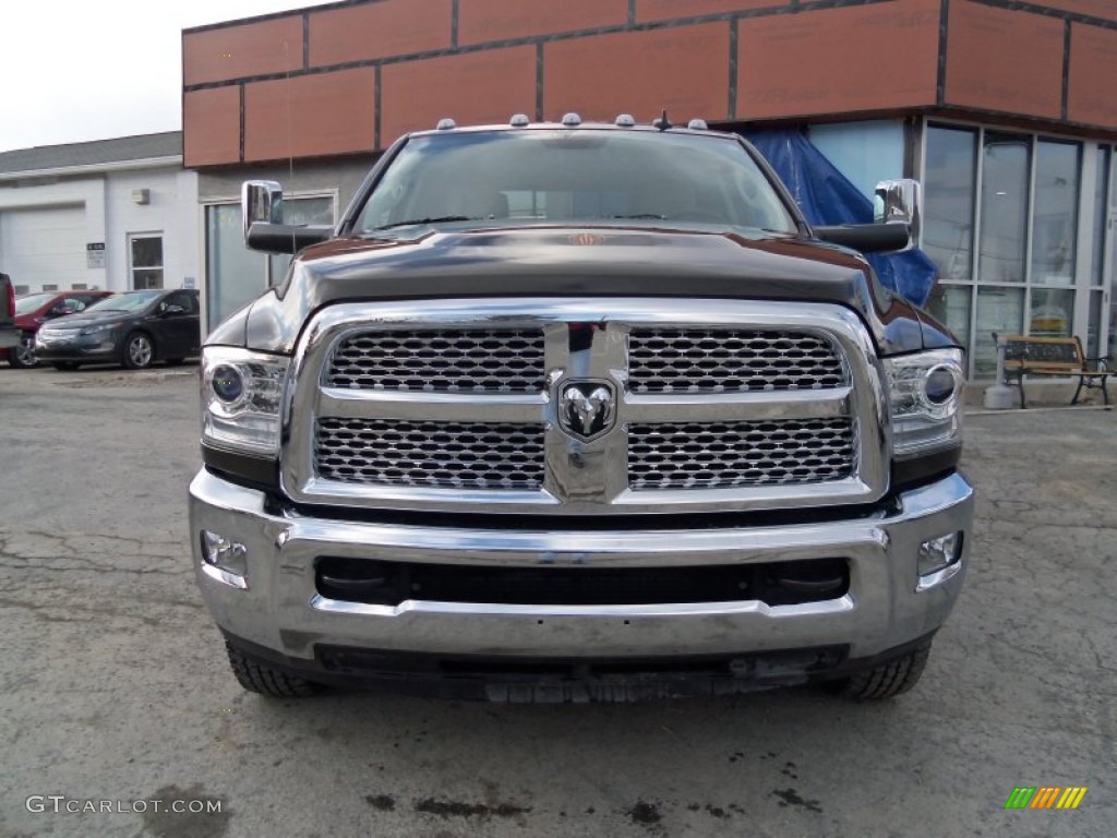 2013 3500 Laramie Crew Cab 4x4 Dually - Black Gold Pearl / Canyon Brown/Light Frost Beige photo #7