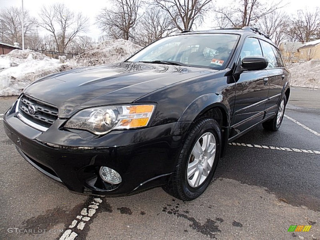 2005 Outback 2.5i Wagon - Obsidian Black Pearl / Off Black photo #1