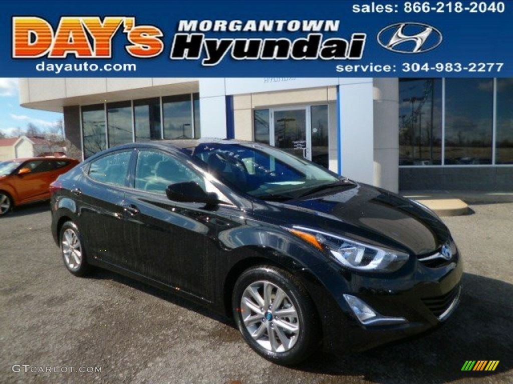 2014 Elantra SE Sedan - Black / Gray photo #1