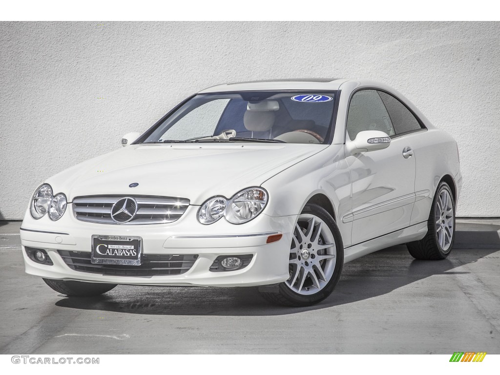 2009 CLK 350 Coupe - Arctic White / Stone photo #12