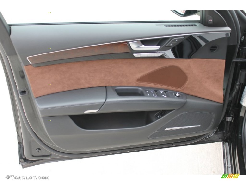 2013 Audi A8 L 4.0T quattro Nougat Brown Door Panel Photo #90874193