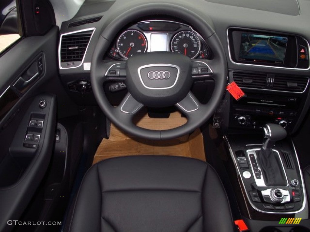 2014 Audi Q5 3.0 TDI quattro Black Steering Wheel Photo #90879947