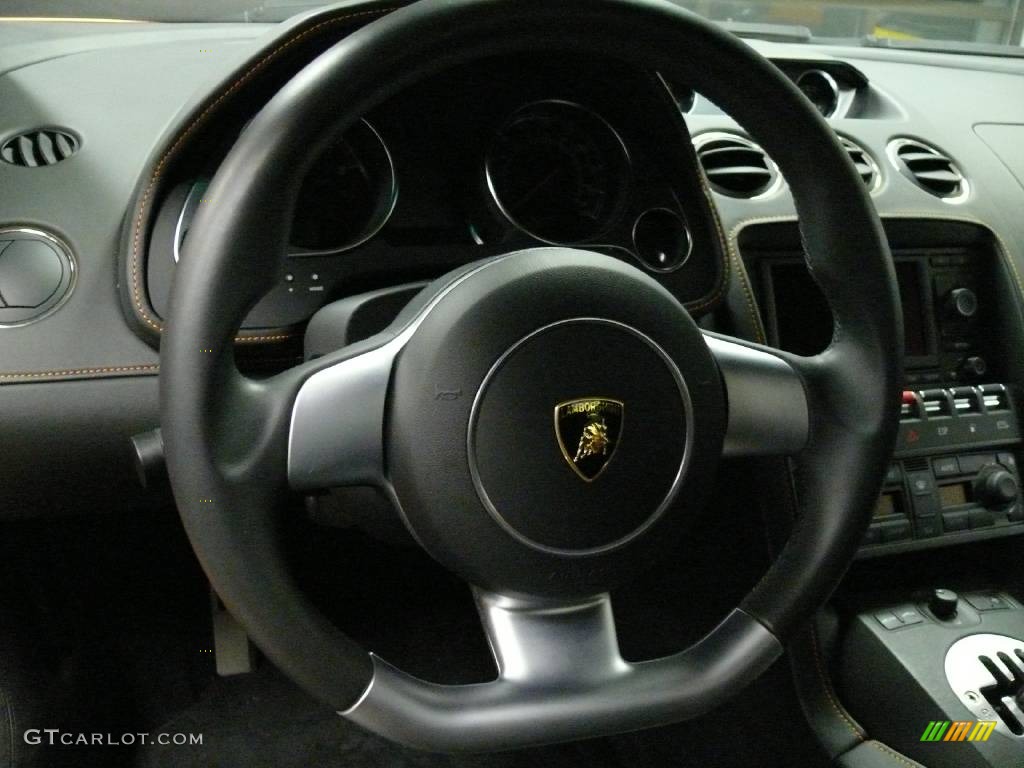 2007 Lamborghini Gallardo Spyder Nero Perseus Steering Wheel Photo #908814
