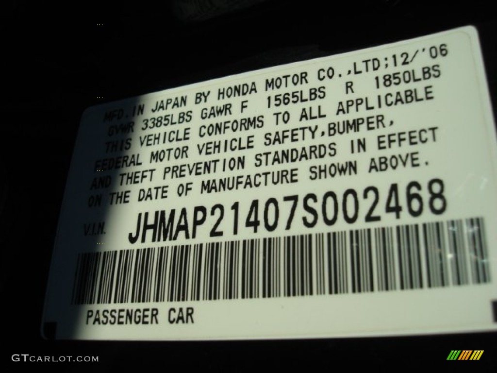2007 S2000 Roadster - Berlina Black / Black photo #29