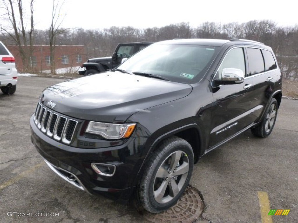 2014 Grand Cherokee Overland 4x4 - Brilliant Black Crystal Pearl / Overland Nepal Jeep Brown Light Frost photo #2