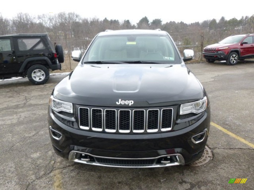 2014 Grand Cherokee Overland 4x4 - Brilliant Black Crystal Pearl / Overland Nepal Jeep Brown Light Frost photo #3