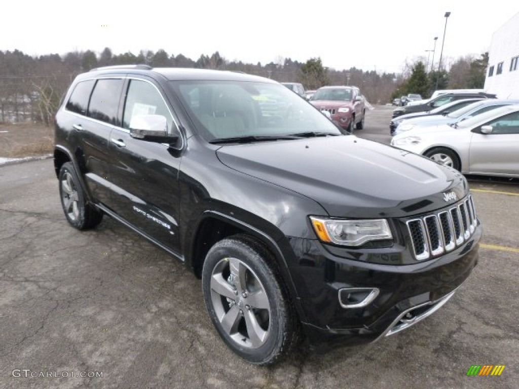 2014 Grand Cherokee Overland 4x4 - Brilliant Black Crystal Pearl / Overland Nepal Jeep Brown Light Frost photo #4