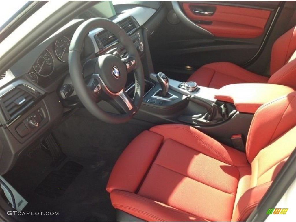 Coral Red/Black Interior 2014 BMW 3 Series 335i Sedan Photo #90887941