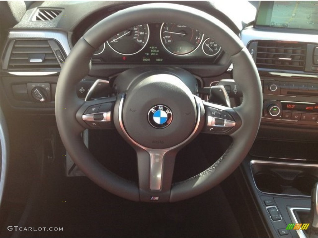 2014 BMW 3 Series 335i Sedan Coral Red/Black Steering Wheel Photo #90888001