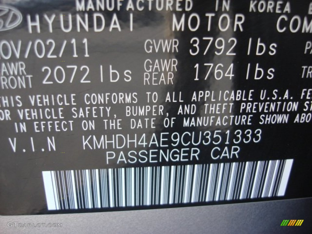 2012 Elantra Limited - Harbor Gray Metallic / Gray photo #28