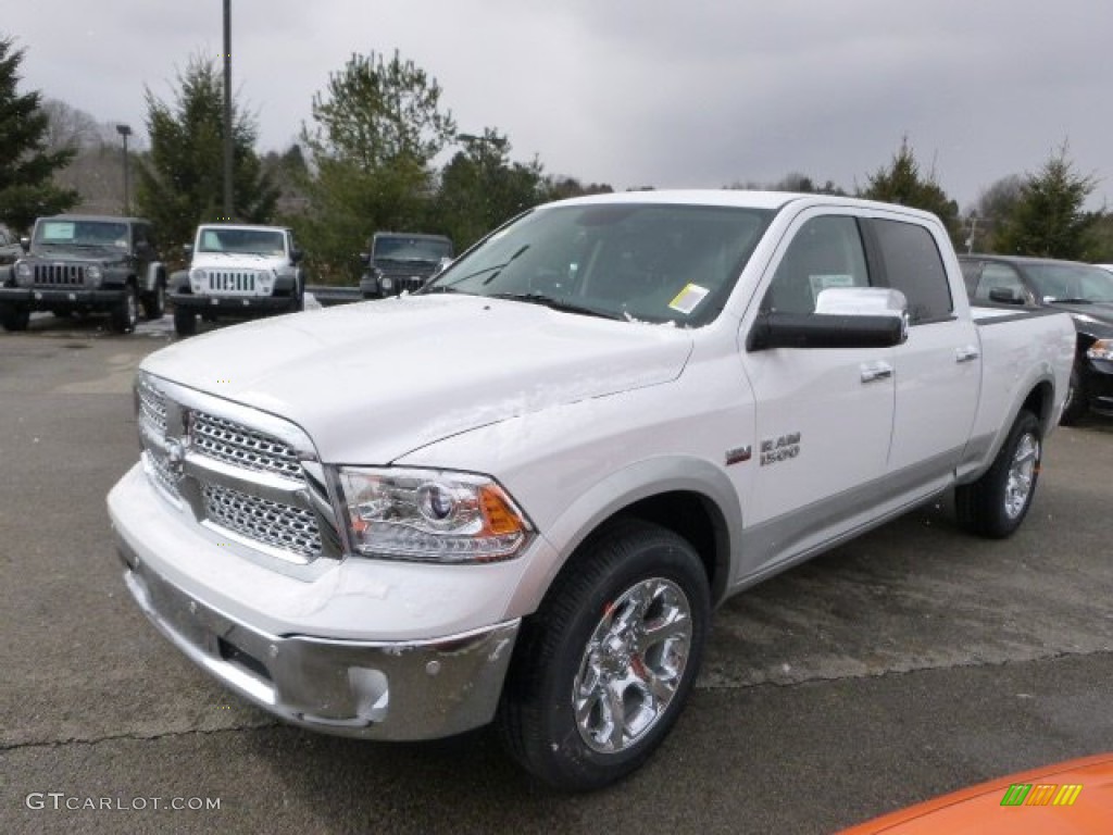 2014 1500 Laramie Crew Cab 4x4 - Bright White / Black photo #2