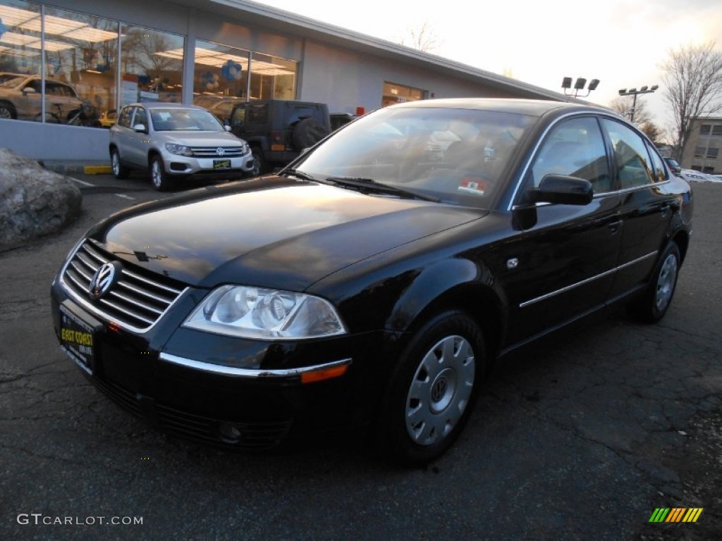 2001 Passat GLS Sedan - Black Magic Pearl / Beige photo #3