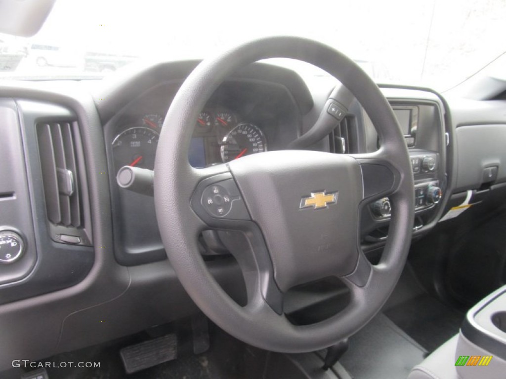2015 Chevrolet Silverado 2500HD WT Crew Cab 4x4 Jet Black/Dark Ash Steering Wheel Photo #90909757