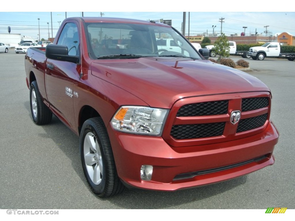 2014 1500 Express Regular Cab - Deep Cherry Red Crystal Pearl / Black/Diesel Gray photo #2