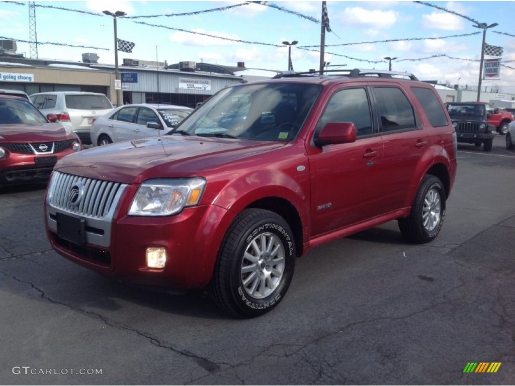 2008 Mariner V6 Premier 4WD - Vivid Red Metallic / Greystone/Stone photo #3