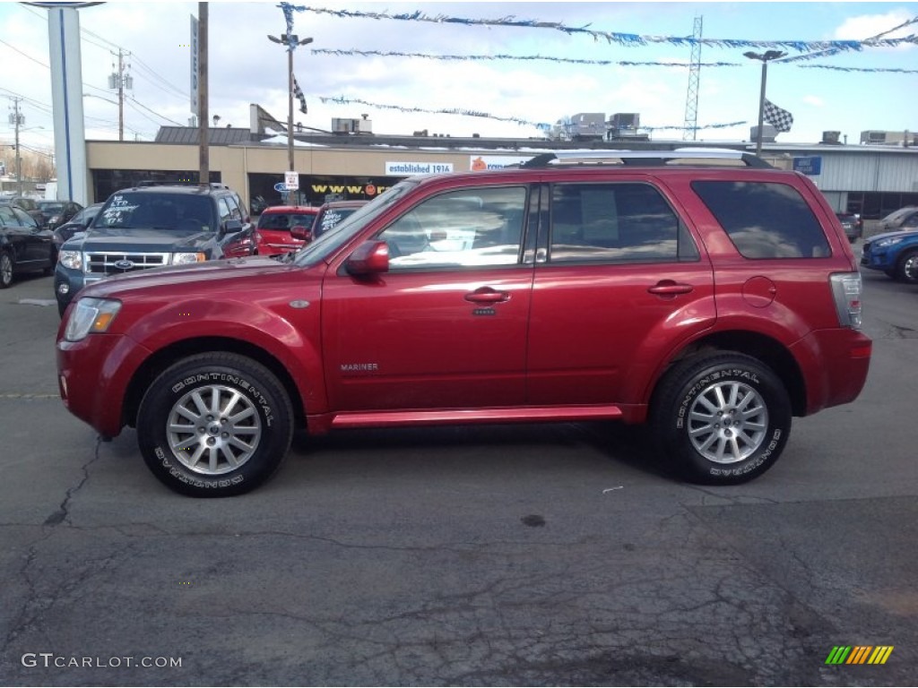 2008 Mariner V6 Premier 4WD - Vivid Red Metallic / Greystone/Stone photo #4