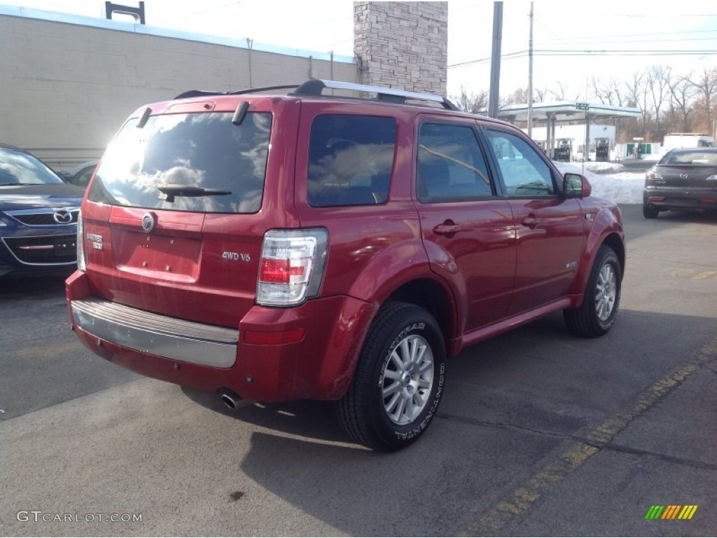 2008 Mariner V6 Premier 4WD - Vivid Red Metallic / Greystone/Stone photo #7