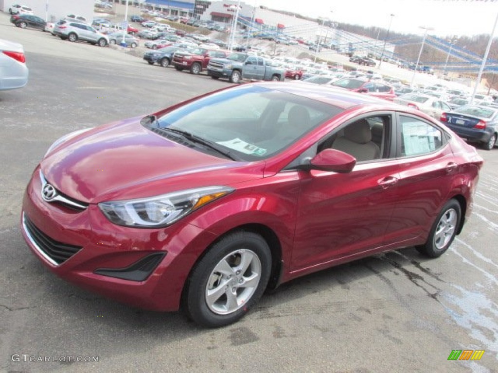 2014 Elantra SE Sedan - Red / Beige photo #5