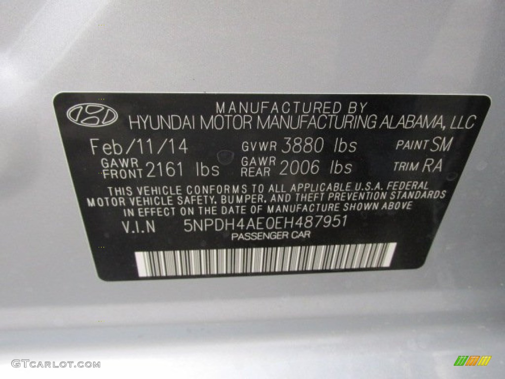 2014 Elantra SE Sedan - Silver / Gray photo #15