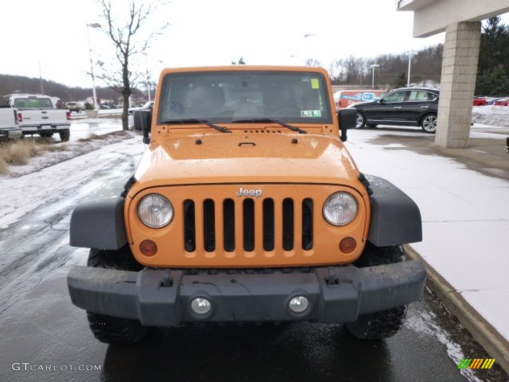 2012 Wrangler Unlimited Sport 4x4 - Dozer Yellow / Black photo #3