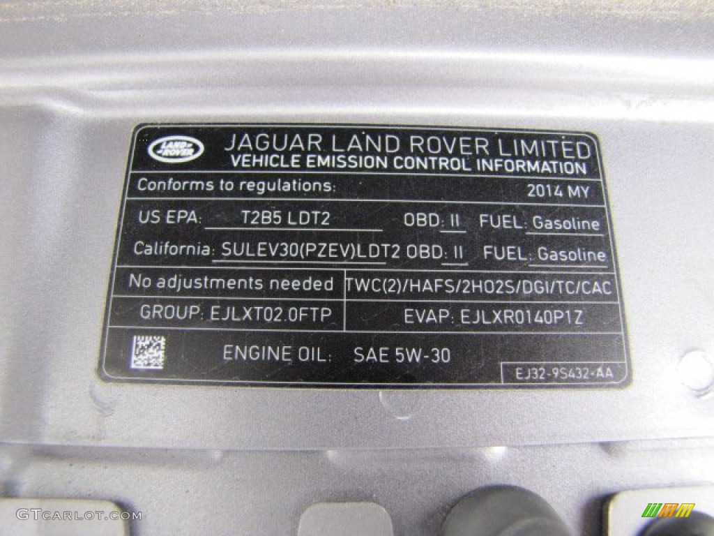 2014 Land Rover Range Rover Evoque Pure Plus Info Tag Photo #90913972