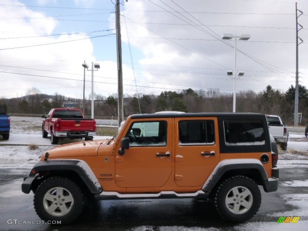 2012 Wrangler Unlimited Sport 4x4 - Dozer Yellow / Black photo #5