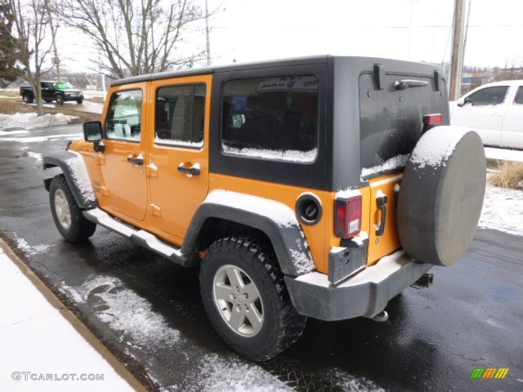 2012 Wrangler Unlimited Sport 4x4 - Dozer Yellow / Black photo #6