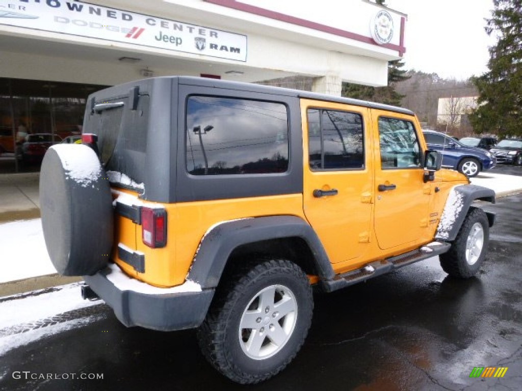 2012 Wrangler Unlimited Sport 4x4 - Dozer Yellow / Black photo #8