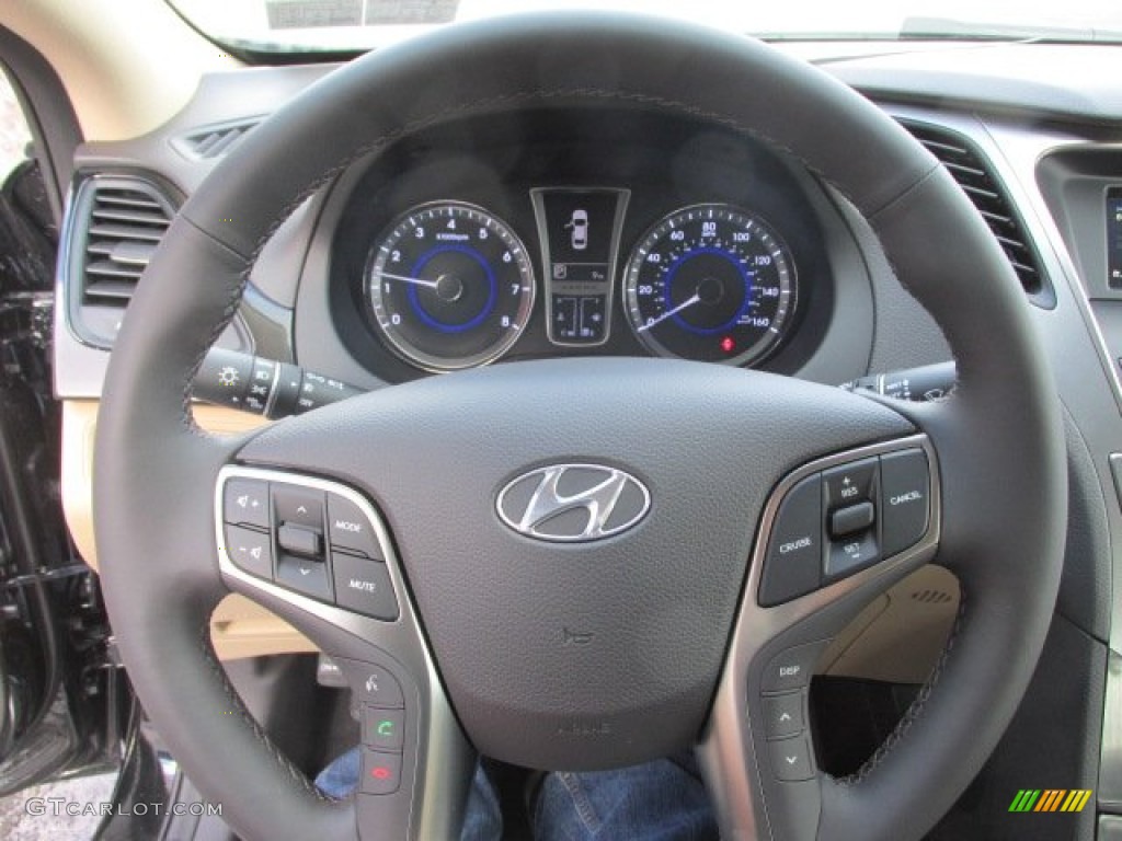 2014 Hyundai Azera Sedan Camel Steering Wheel Photo #90916747