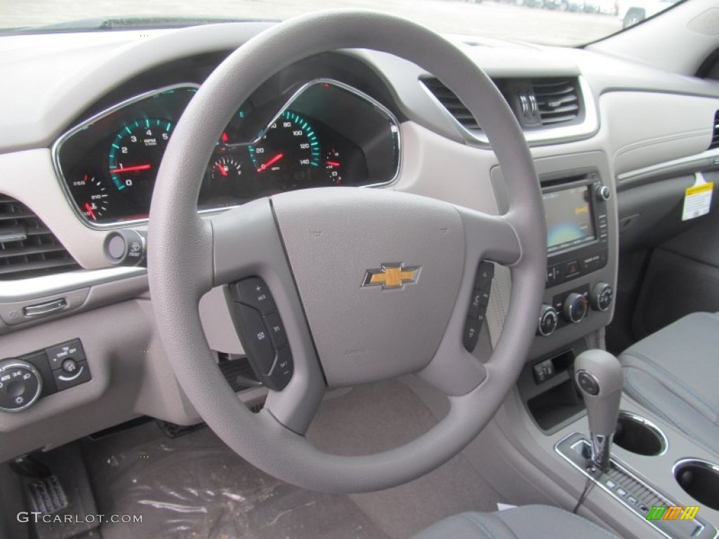 2014 Chevrolet Traverse LS AWD Dark Titanium/Light Titanium Steering Wheel Photo #90917776