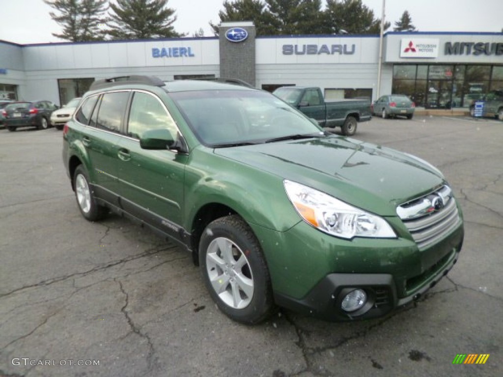 2014 Outback 2.5i Premium - Cypress Green Pearl / Ivory photo #1