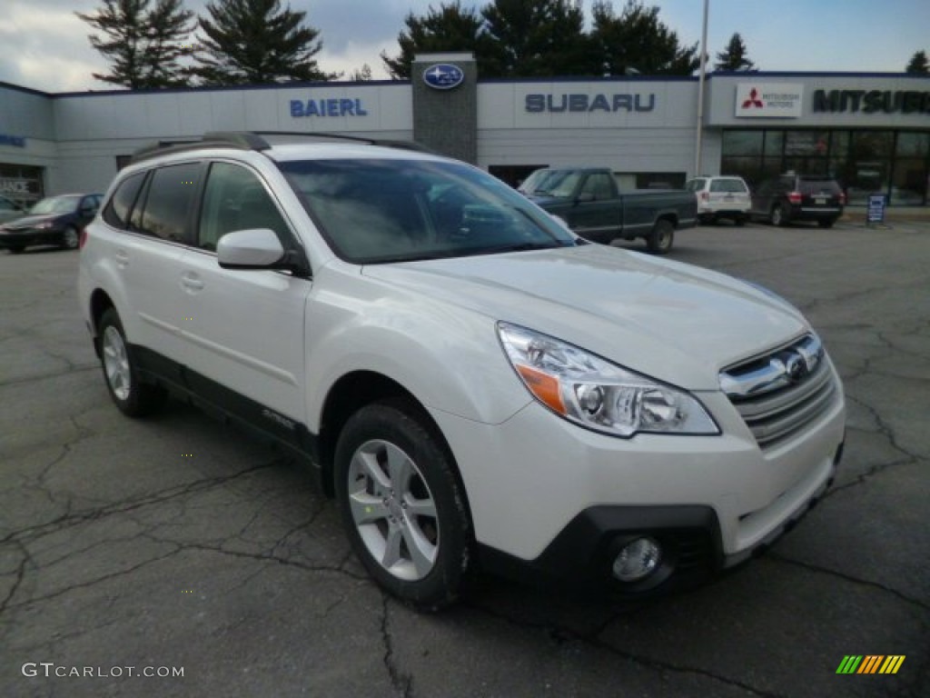 2014 Outback 2.5i Premium - Satin White Pearl / Ivory photo #1